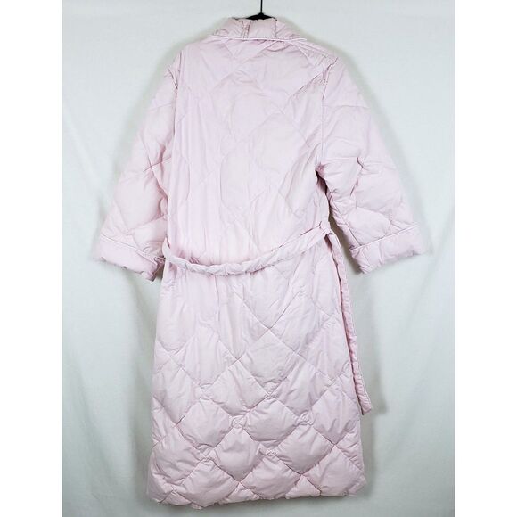 Vintage Saratoga by Wesco Quilted Housecoat Robe Womens M Pink 70s? 80s - Picture 4 of 10